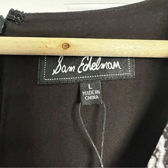 SAM EDELMAN | Snake Reptile Print Layered Dress Gray Black White | Size Large - Picture 9 of 11